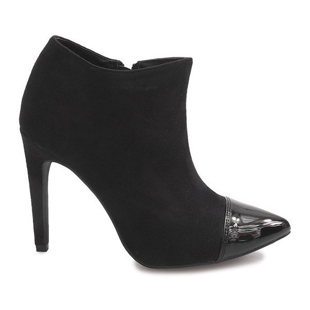 Boty na vysokém podpatku semiš 1131-5 černá