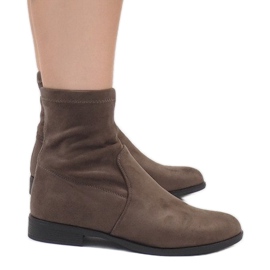 Semišové kozačky Jodhpur XQ99 Khaki vícebarevný zelený