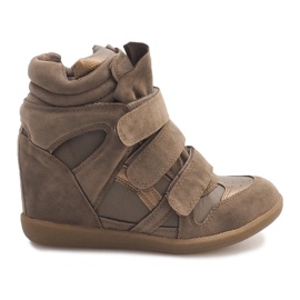 Klínové tenisky R9686 Khaki vícebarevný zelený