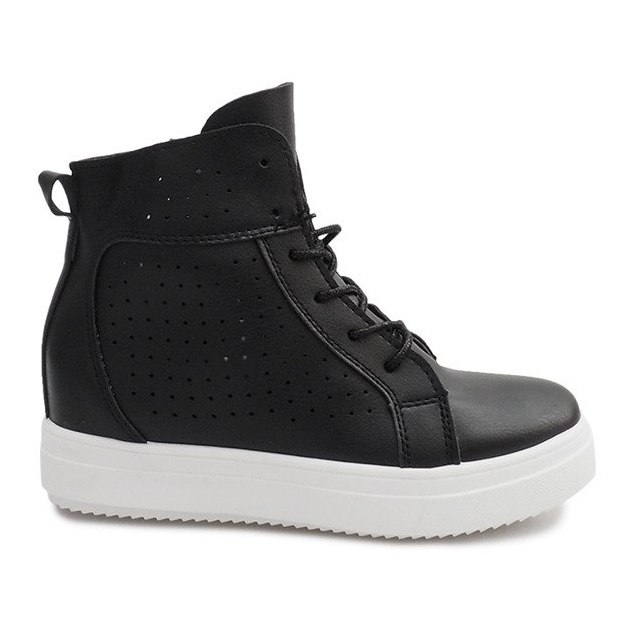 Prolamované klínové tenisky NB53P černé černá Prolamované klínové tenisky NB53P černé černá