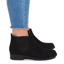 Semišové boty s gumou C-5 Black černý