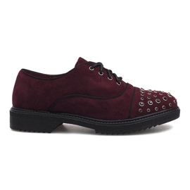 Kaštanové brogues s cvočky Raymonde červený