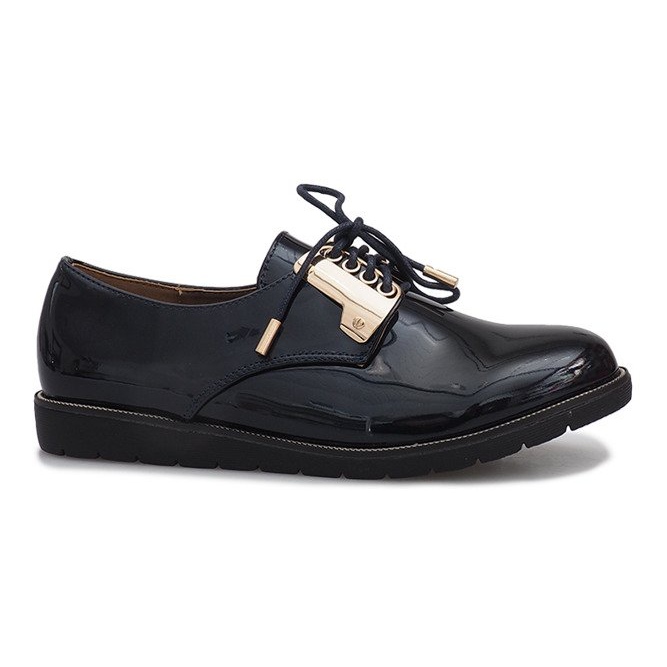 Tmavě modré lakované boty Rose námořnická modrá