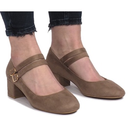 Béžové lodičky na sloupku Tamara béžový Béžové lodičky na sloupku Tamara béžový