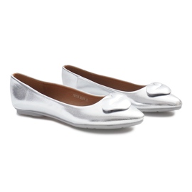 Stříbrné balerínky s ústy v ústech šedá Stříbrné balerínky s ústy v ústech šedá