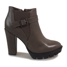 Khaki boty na sloupku FP002 vícebarevný zelená