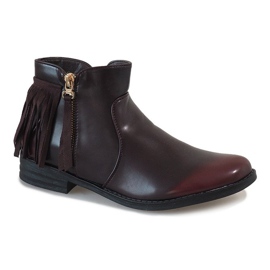 Burgundské lakované boty A2643-45 červený