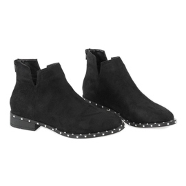 Černé semišové boty s knoflíky 3283-1 černý