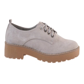 Šedé boty na podpatku LL183 šedá