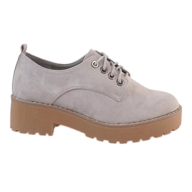 Šedé boty na podpatku LL183 šedá