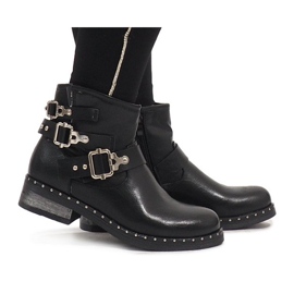 SDS Černé zavinovací boty 7313-PA černý