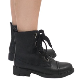 Kayla Shoes Černé šněrovací boty S161 černý