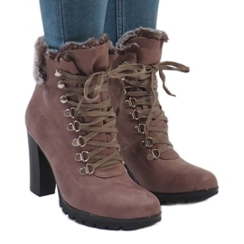 Khaki boty na sloupku N50 zelený