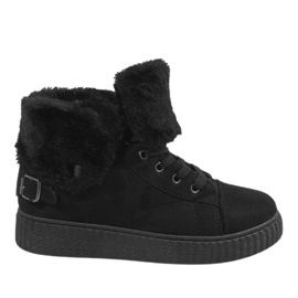 Černé zateplené boty B192-1 černý
