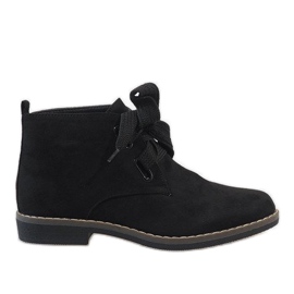 Černé semišové boty QL-66 černý