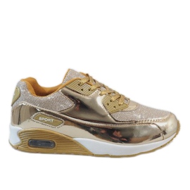 Zlaté lesklé sportovní boty EL18297-17 zlatý