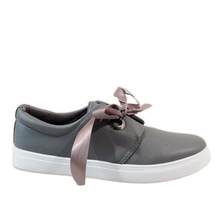 Šedé tenisky s mašlí 3057-3 šedá