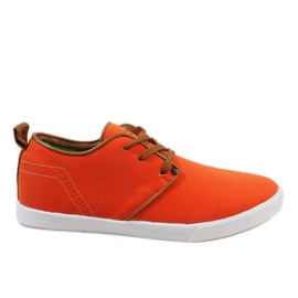 Oranžové šněrovací pánské tenisky M-021 pomerančový