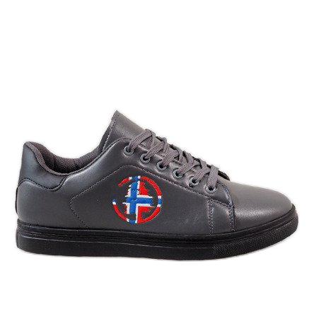 Šedé pánské tenisky D20533 šedá