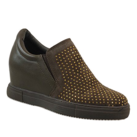 Zelené tenisky na klínku XW37005 zelená