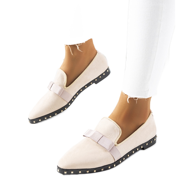 Růžové brogues s cvočky B12-12 růžový