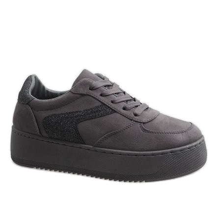 Šedé tenisky na platformě B318-21 šedá