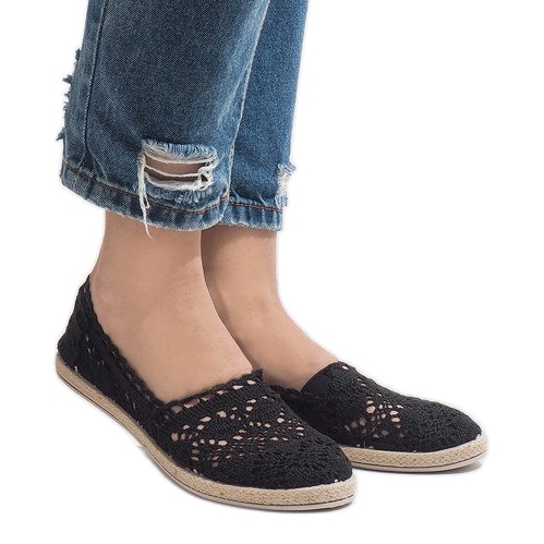 Černé krajkové tenisky JX57P černá Černé krajkové tenisky JX57P černá