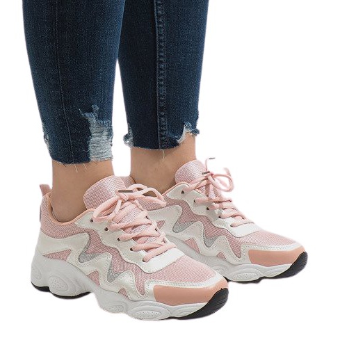 Růžová módní sportovní obuv KB-153 růžový Růžová módní sportovní obuv KB-153 růžový