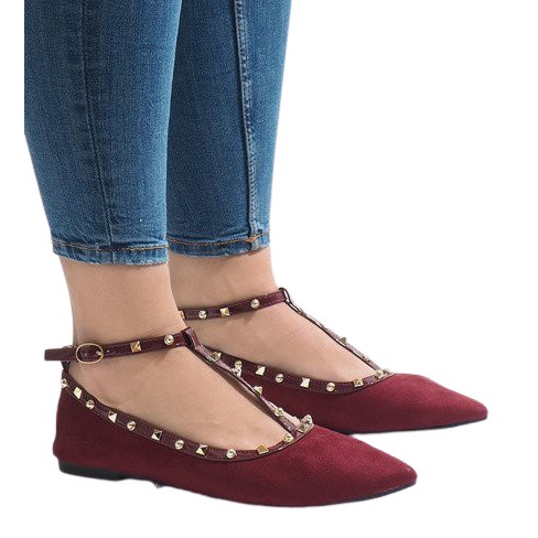 Burgundské balerínky 127-13 červené
