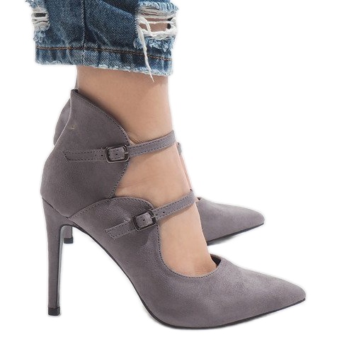 Šedé kotníkové boty 6613-5 šedá