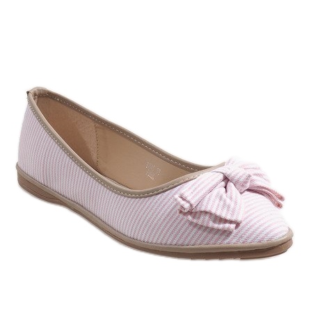 Růžové balerínky s mašlí SK40 růžový Růžové balerínky s mašlí SK40 růžový