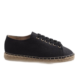 Černé šněrovací espadrilky 831-1 černý