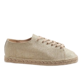 Zlaté šněrovací espadrilky 831-1 zlatý