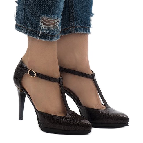 Hnědé lodičky na pilíři A509-22-2 hnědý