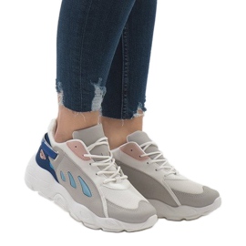 Vícebarevná trendy sportovní obuv 9115 modrá bílý růžový šedá