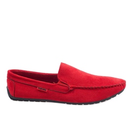 Červené elegantní polobotky AB96K-2 mokasíny červený