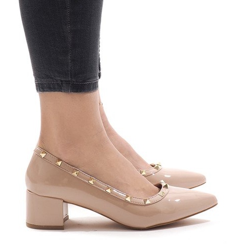 Růžově lakované lodičky na sloupku X-70 růžový