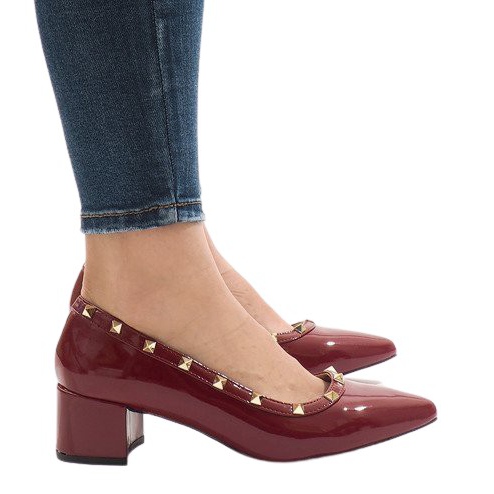 Vínově lakované lodičky na sloupku X-70 červené vícebarevný Vínově lakované lodičky na sloupku X-70 červené vícebarevný