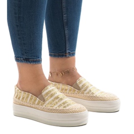 Zlaté espadrilky na platformě GH001 zlatý Zlaté espadrilky na platformě GH001 zlatý