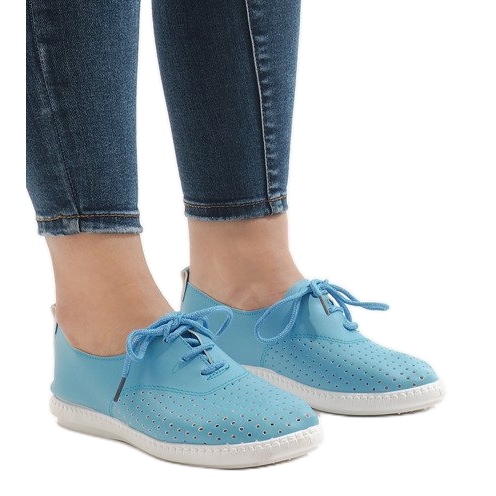 Černé prolamované tenisky HR61116 modrý