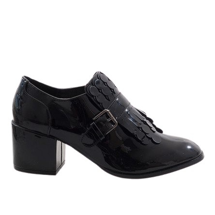 Černě lakované boty na vysokém podpatku PZY-02 černá