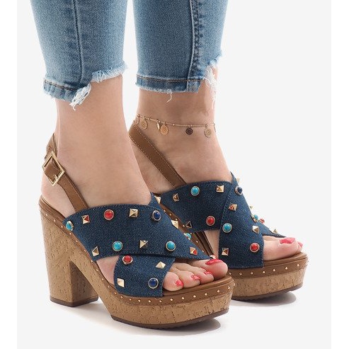 Modré sandály na platformě 1669 modrý