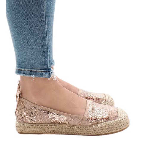 Růžové prolamované espadrilky L08-71 růžový
