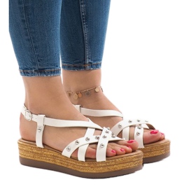 Bílé espadrilky na platformě 314-2B bílý Bílé espadrilky na platformě 314-2B bílý