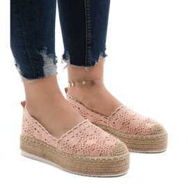 Růžové tenisky espadrilky na platformě 7801-P růžový