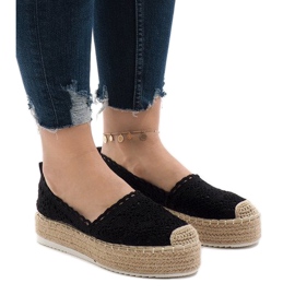 Espadrilky černé tenisky na platformě 7801-P černý