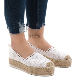 Bílé tenisky espadrilky na platformě 7801-P bílý