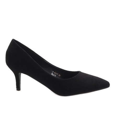 Černé lodičky na podpatku P-6377 černá