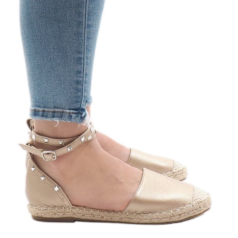 Zlaté espadrilky se sponou TH-155 zlatý Zlaté espadrilky se sponou TH-155 zlatý
