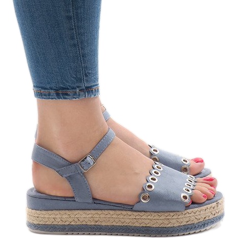 Modré sandály na platformě 99-46 modrý Modré sandály na platformě 99-46 modrý